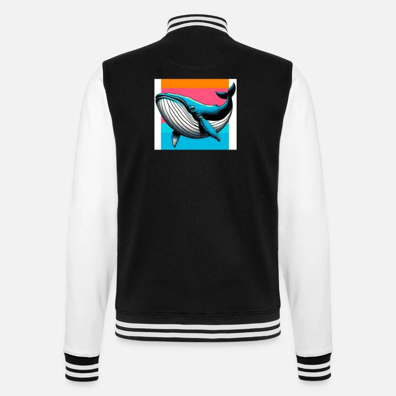 Wal - College-Sweatjacke - Schwarz/Weiß