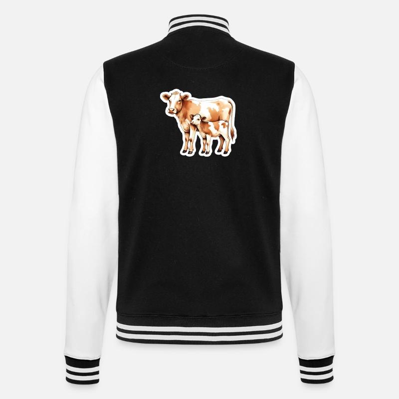 Kuhliebe – Mutter und Kalb - College-Sweatjacke - Schwarz/Weiß