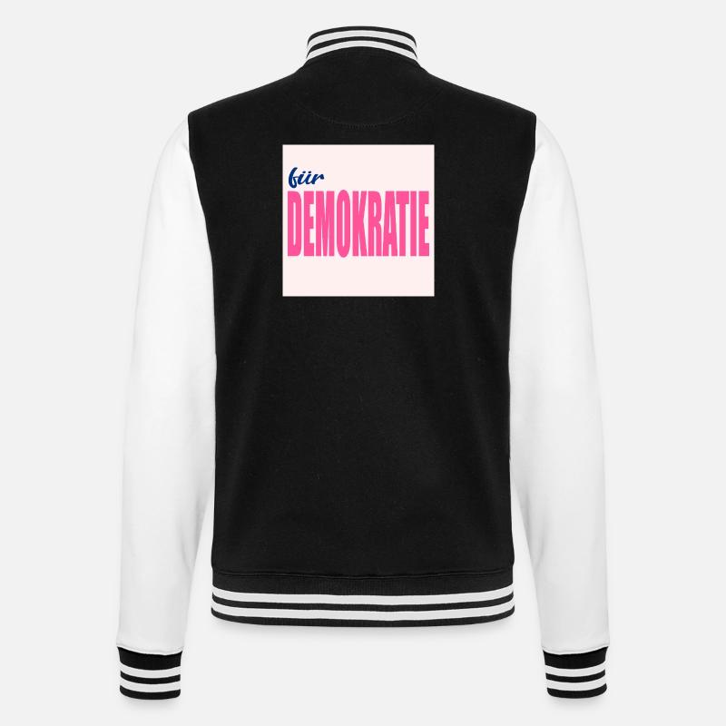 VALUES FOR DEMOCRACY - College Sweat Jacket - black/white