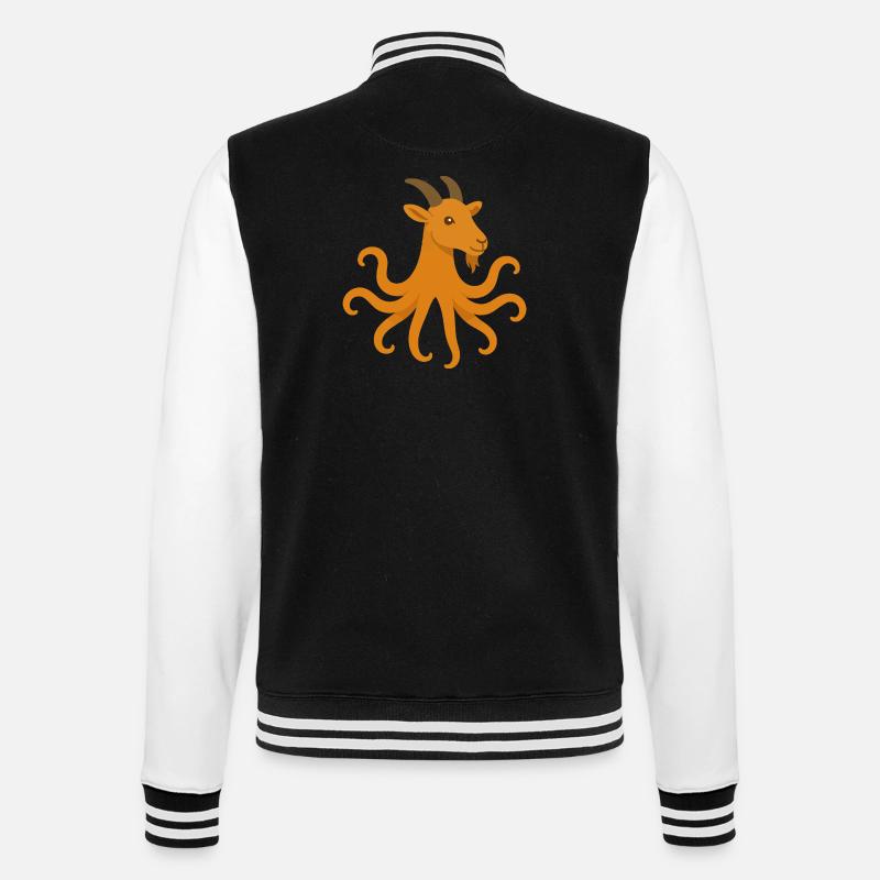 Der Oktopus oder Ziegen-Oktopus - College-Sweatjacke - Schwarz/Weiß