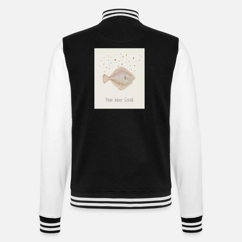 My dear Scholli fish design - College Sweat Jacket - black/white