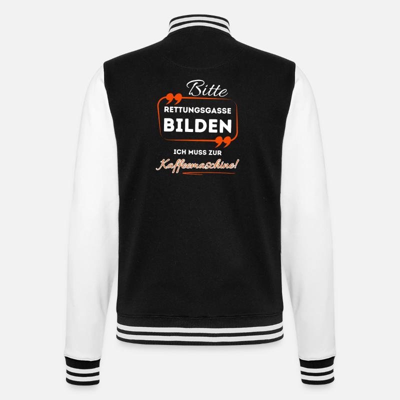 Bitte Rettungsgasse bilden ...- Für Kaffeetrinker - College-Sweatjacke - Schwarz/Weiß