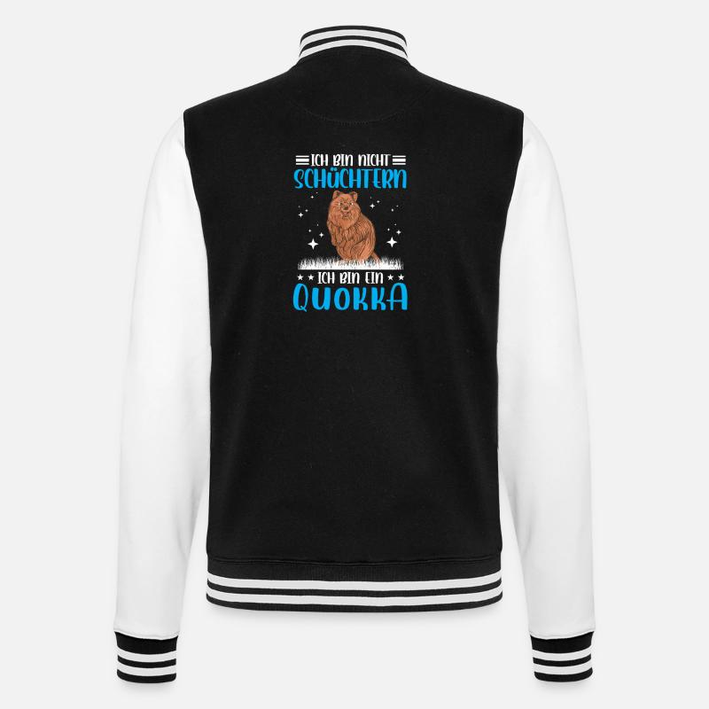 Quokka shy short-tailed kangaroo - College Sweat Jacket - black/white