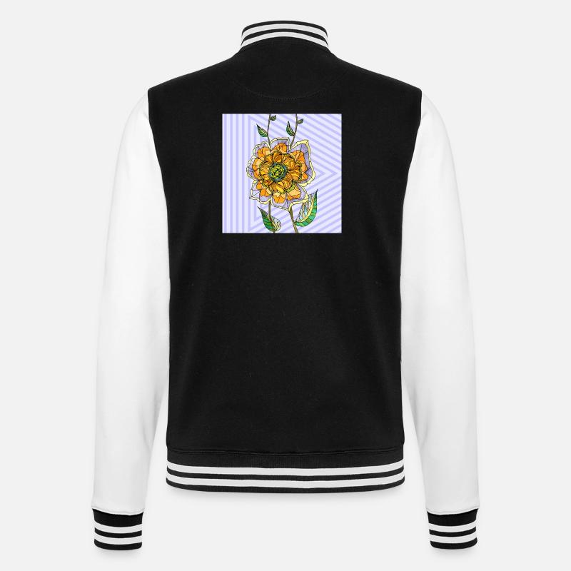Blume - College-Sweatjacke - Schwarz/Weiß