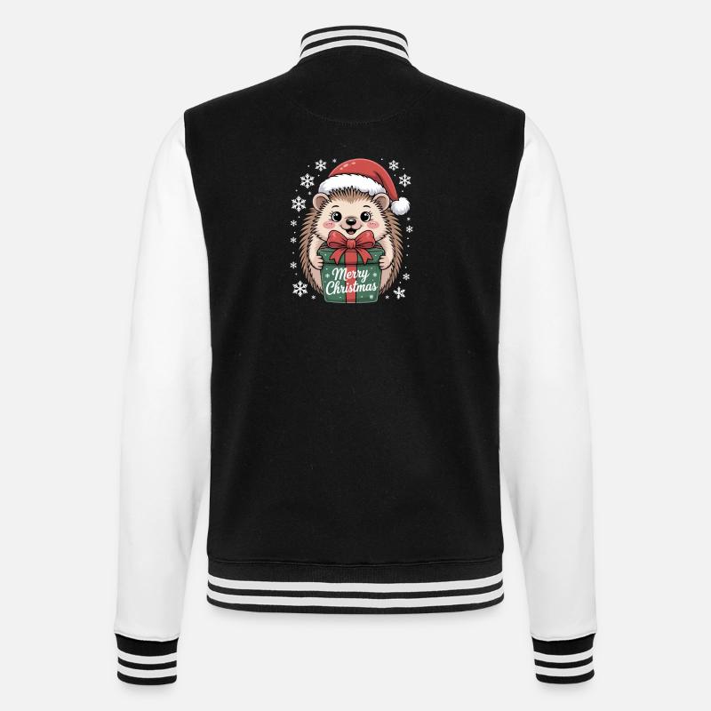 Hérisson Noël Joyeux Noël Cadeau - Veste Teddy - noir/blanc