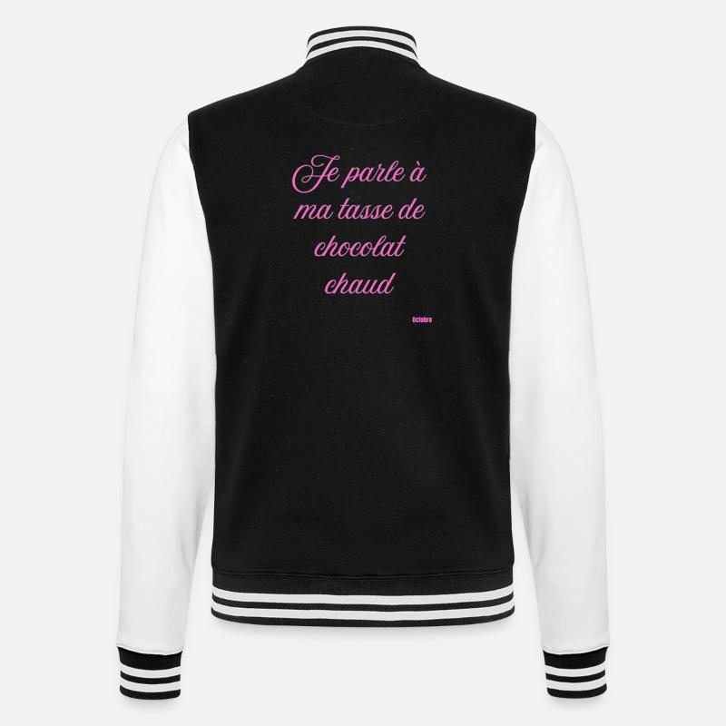 Tasse Chocolat Chaud Script Rose - Veste Teddy - noir/blanc