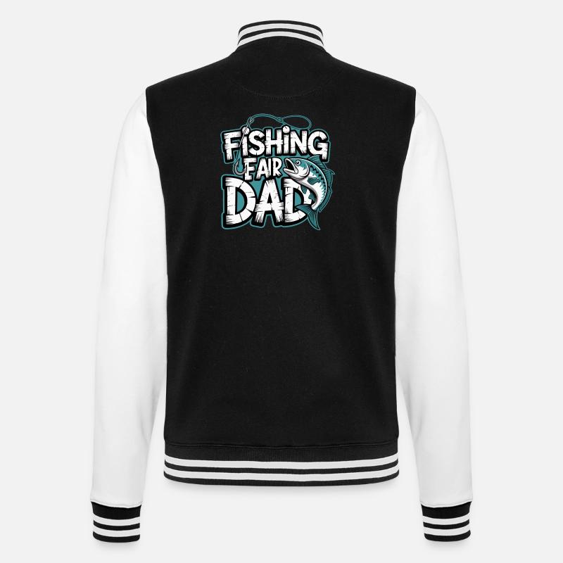Fischfang Papa Comic Tee - College-Sweatjacke - Schwarz/Weiß