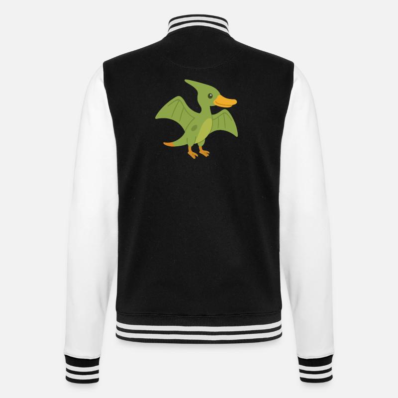 Canard Ptérodactyle mignon - Veste Teddy - noir/blanc