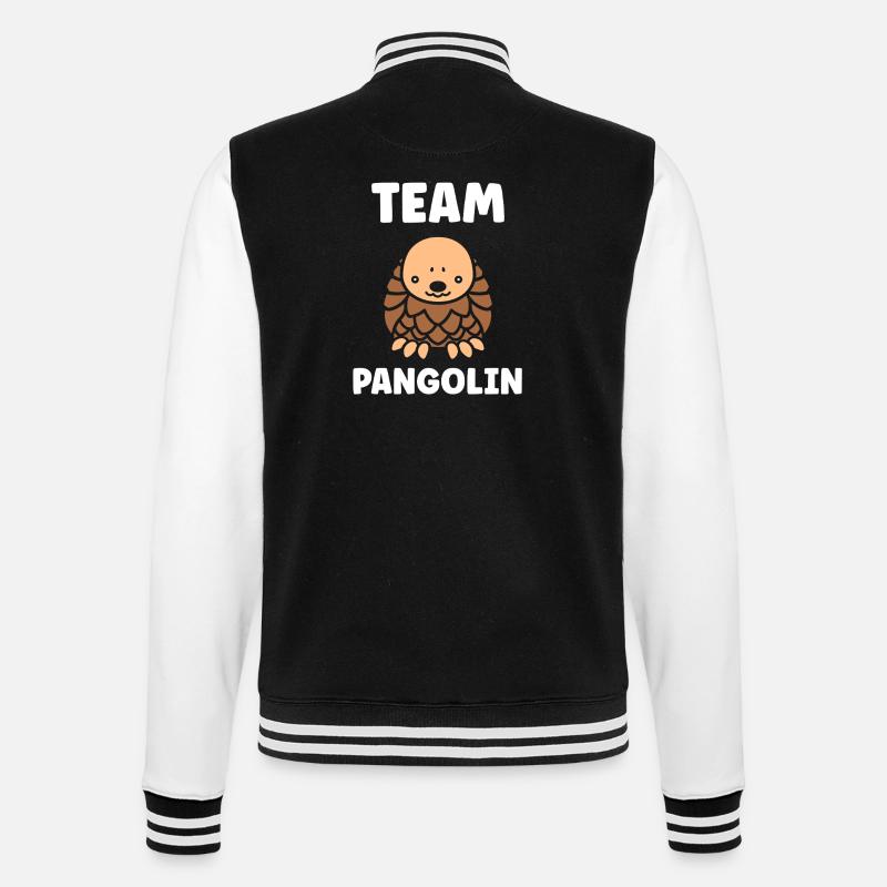 Pangolin Team Cute Mascot - College Sweat Jacket - black/white