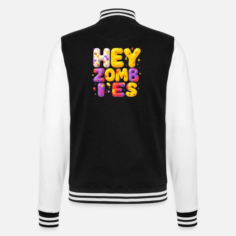 Halloween & Zombie Design Cool Fun - College Sweat Jacket - black/white