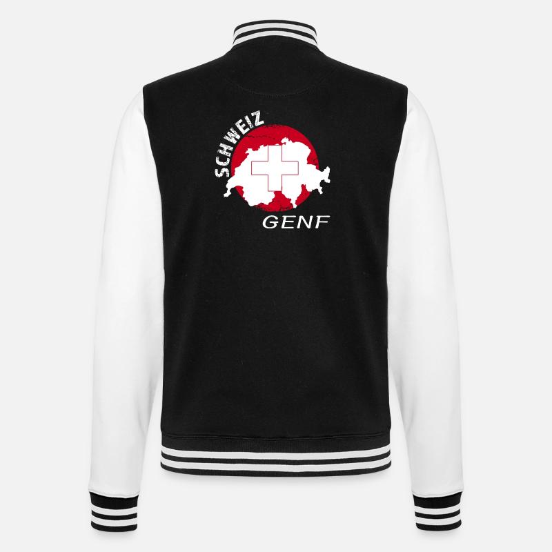 Genf - College-Sweatjacke - Schwarz/Weiß