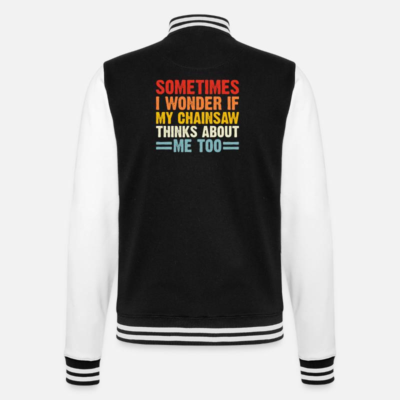 Waldarbeiter Geschenk Baumpfleger Holzarbeiter - College-Sweatjacke - Schwarz/Weiß