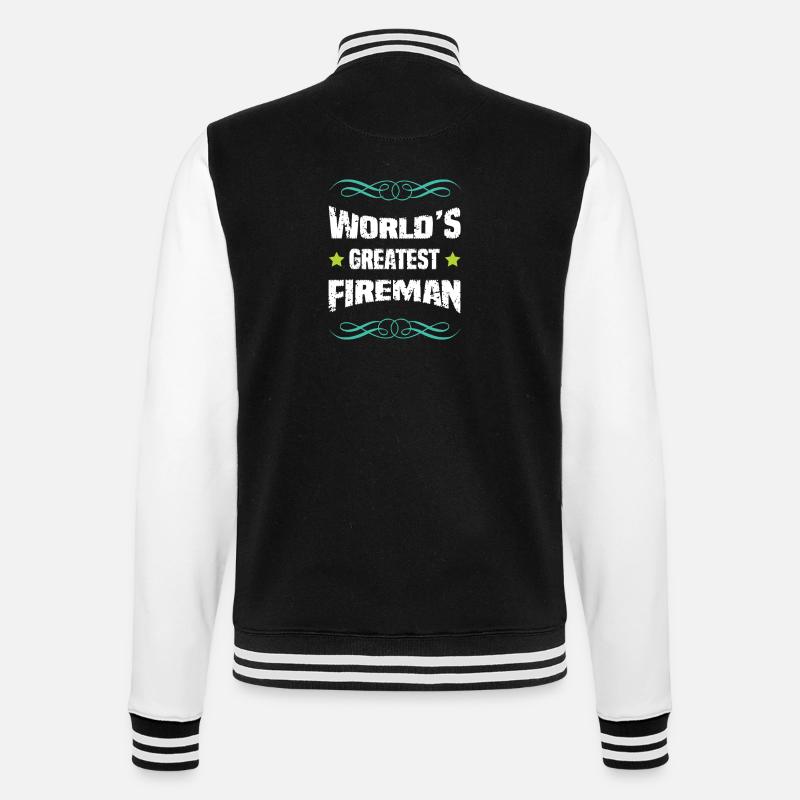 World's best firefighter - College Sweat Jacket - black/white