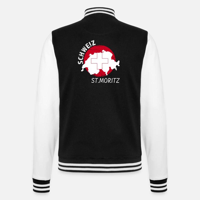 St. Moritz - College-Sweatjacke - Schwarz/Weiß