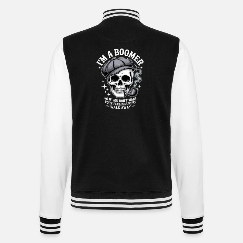 Crâne avec sifflet Bomber Humour - Veste Teddy - noir/blanc
