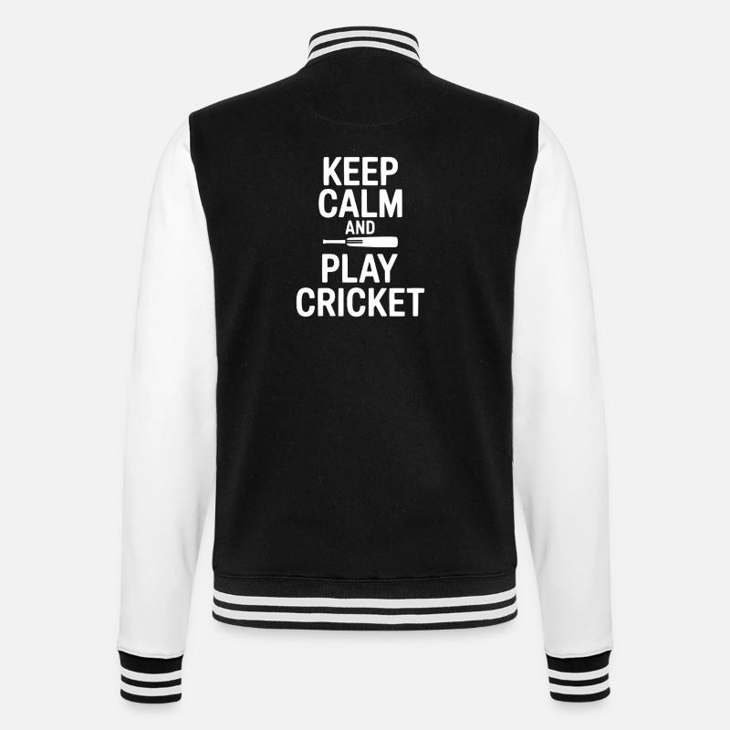 Keep Calm and Play Cricket - College Sweat Jacket - black/white