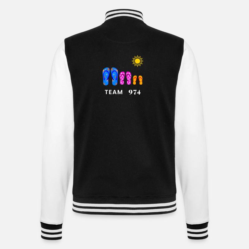 Team 974 savates Summer Sun - College Sweat Jacket - black/white