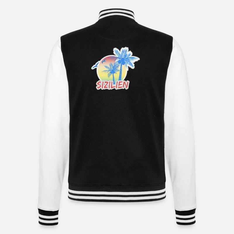 La Sicile comme vacances - Veste Teddy - noir/blanc