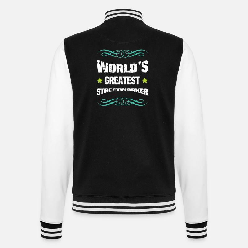 Weltbester Straßenarbeiter - College-Sweatjacke - Schwarz/Weiß