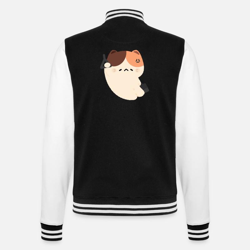 Müde Katzen pendeln - College-Sweatjacke - Schwarz/Weiß