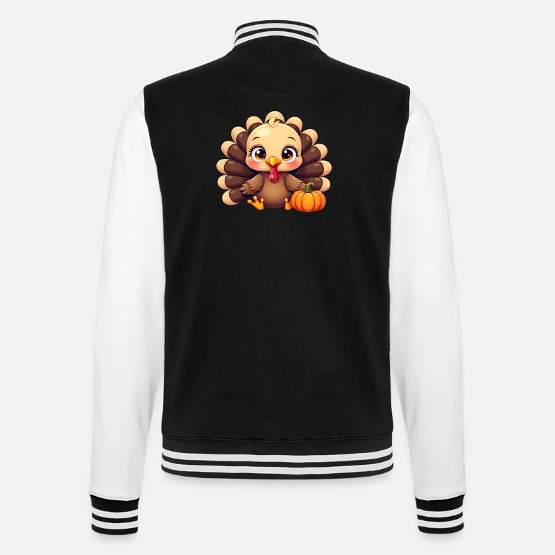 Bébé dinde de Thanksgiving - Veste Teddy - noir/blanc