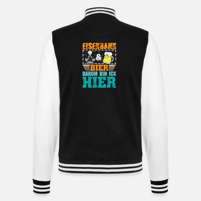 Modellbahn Modelleisenbahn Eisenbahn - College-Sweatjacke - Schwarz/Weiß