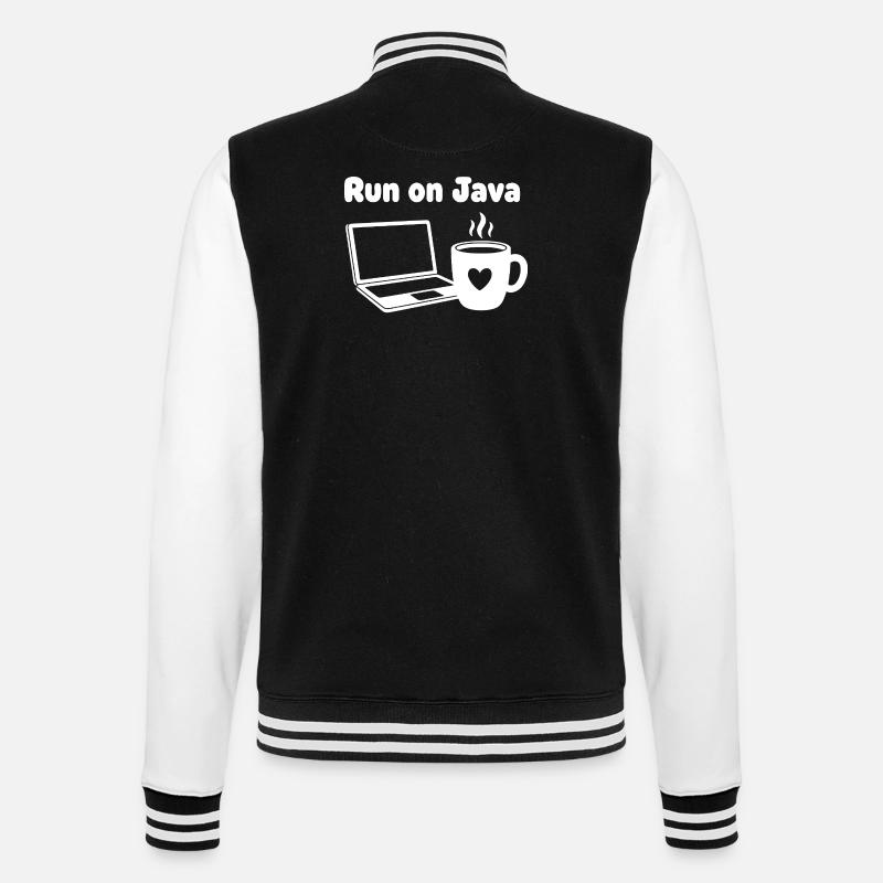 Java Run Cafe Laptop Heart - College Sweat Jacket - black/white