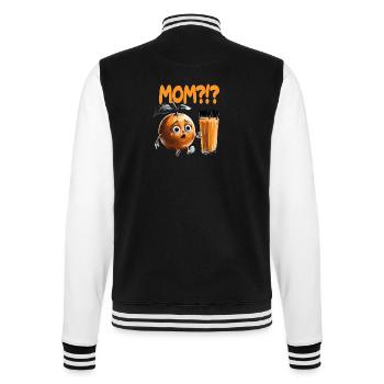 Mom?!? Fun Orange Juice Dialogue - College Sweat Jacket - black/white - Back - Marisol (170cm)
