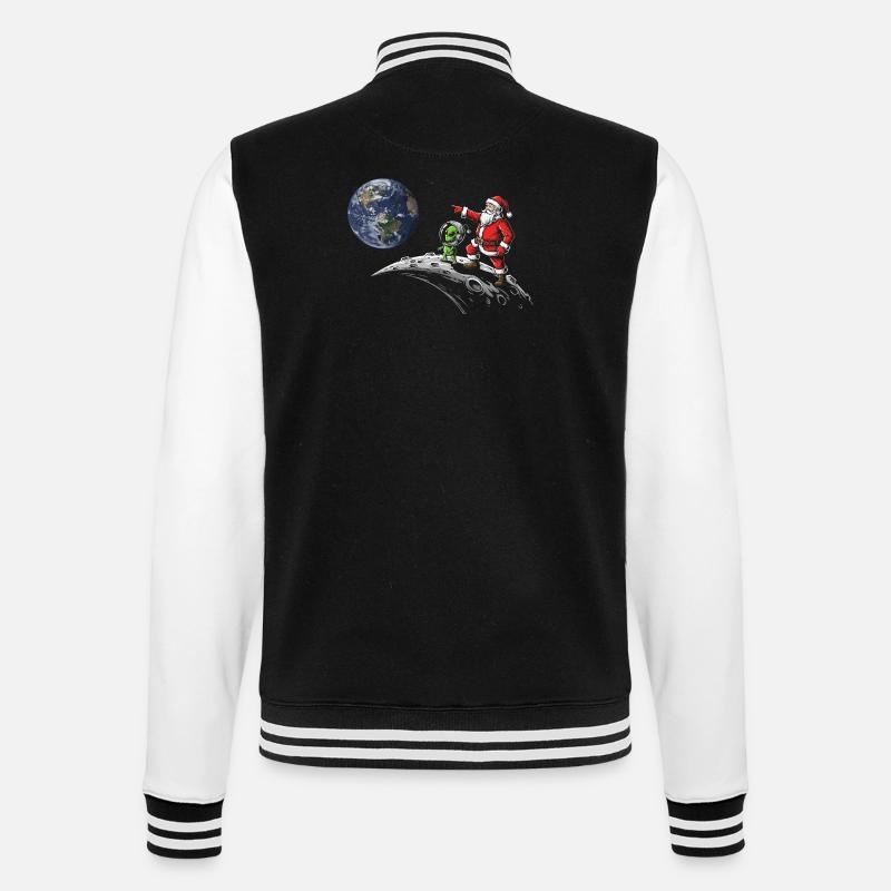 Galactic Christmas Imp on Moon - College Sweat Jacket - black/white