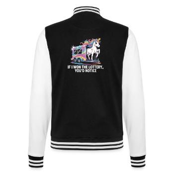 Funny If I Won The Lottery You'd Notice Yacht boat - College Sweat Jacket - black/white - Back - Marisol (170cm)
