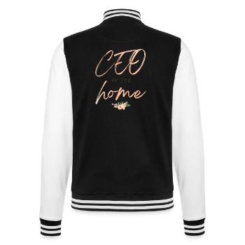 CEO of the Home Floral Typography - College Sweat Jacket - black/white - Back - Marisol (170cm)