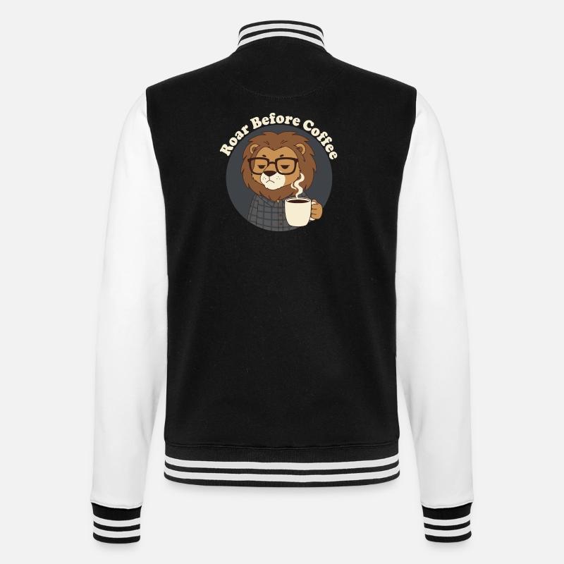 Pas avant le Lion du café - Veste Teddy - noir/blanc