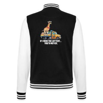 Funny If I Won The Lottery You'd Notice Yacht boat - College Sweat Jacket - black/white - Back - Marisol (170cm)