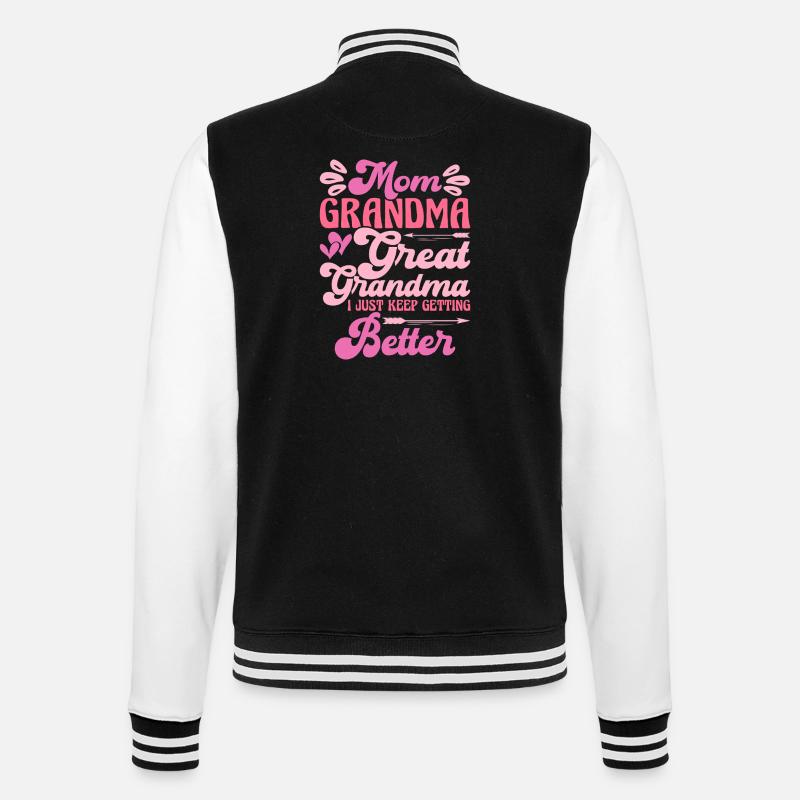 Oma Mama Geschenk Weihnachtsgeschenke Großmutter  - College-Sweatjacke - Schwarz/Weiß
