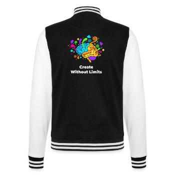 Kreatives Gehirnkunst Ohne Grenzen - College-Sweatjacke - Schwarz/Weiß - Hinten - Marisol (170cm)