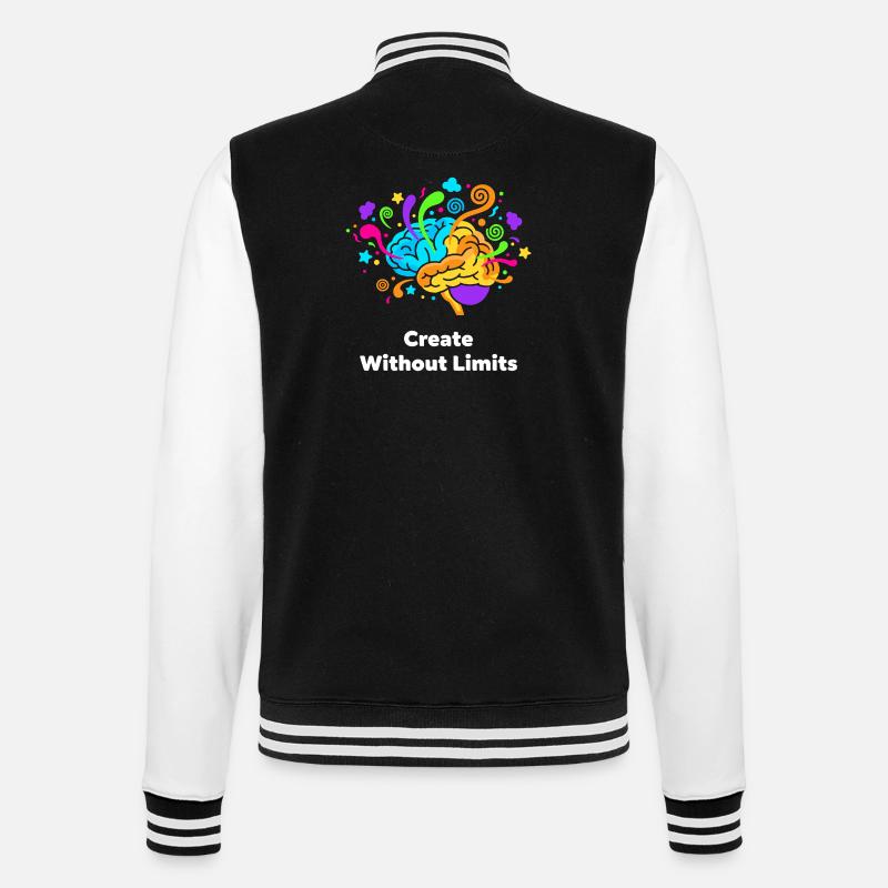 Creative brain art without limits - College Sweat Jacket - black/white