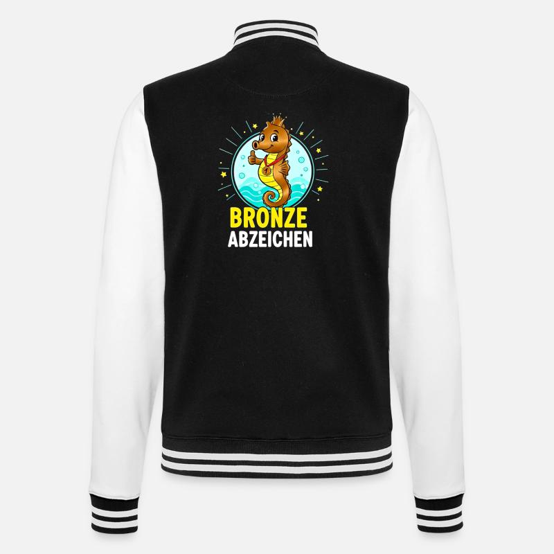 Bronze Badge Swimming Course Passed - College Sweat Jacket - black/white