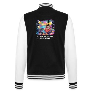 Funny If I Won The Lottery You'd Notice Yacht boat - College Sweat Jacket - black/white - Back - Marisol (170cm)