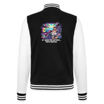 Funny If I Won The Lottery You'd Notice Yacht boat - College Sweat Jacket - black/white - Back - Marisol (170cm)