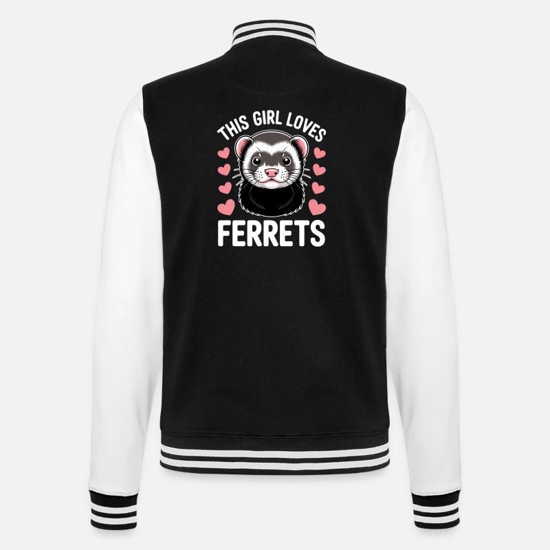 Frettchen Spruch Lustiges Frettchen Geschenk - College-Sweatjacke - Schwarz/Weiß