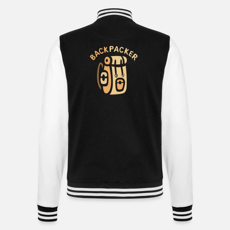 Backpacker Comic Backpack Design - College Sweat Jacket - black/white