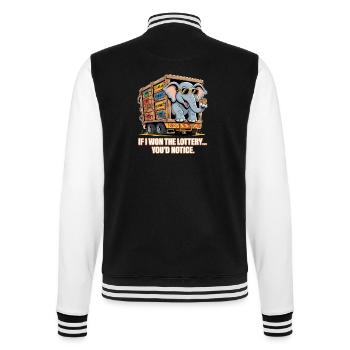 Funny If I Won The Lottery You'd Notice - College Sweat Jacket - black/white - Back - Marisol (170cm)