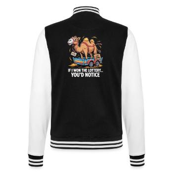 Funny If I Won The Lottery You'd Notice - College Sweat Jacket - black/white - Back - Marisol (170cm)