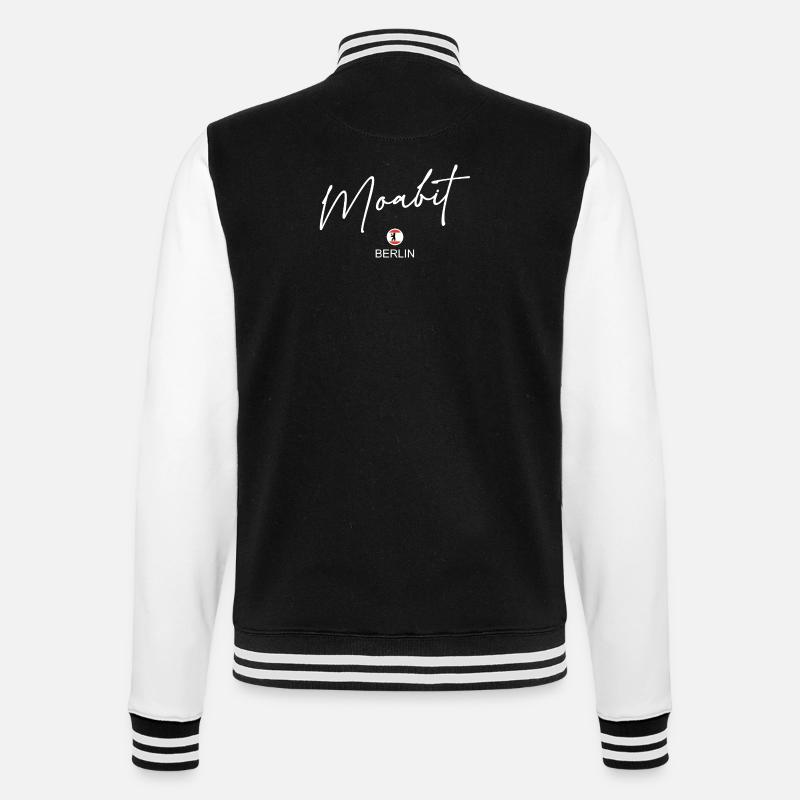 Moabit - Berlin Flag - Berlin Bear - College Sweat Jacket - black/white