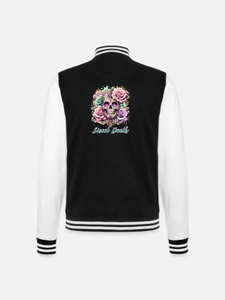 Flowers Skull Beauty Bloom - College Sweat Jacket - black/white