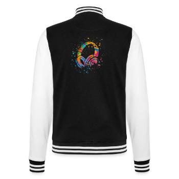 Casque Musique EDM DJ Amateur de musique - Veste Teddy - noir/blanc - Dos - Marisol (170cm)