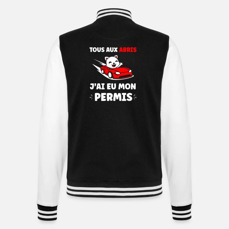 Panda in Red Cabrio Allowed - College Sweat Jacket - black/white