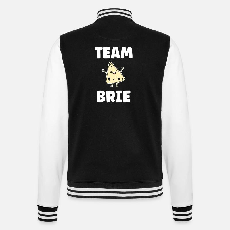 Humor brie cheese - College Sweat Jacket - black/white