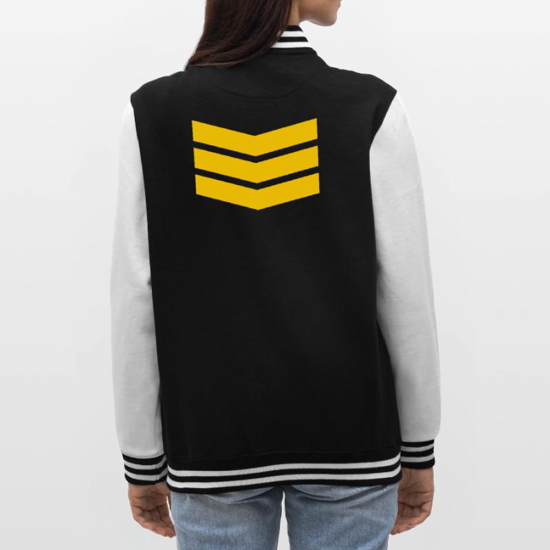 Chevron Stack Bold Pattern College Sweat Jacket