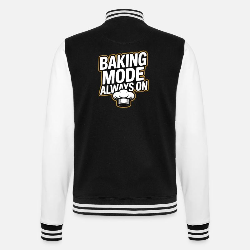 Baking Mode - Baking Mode Always On - College Sweat Jacket - black/white